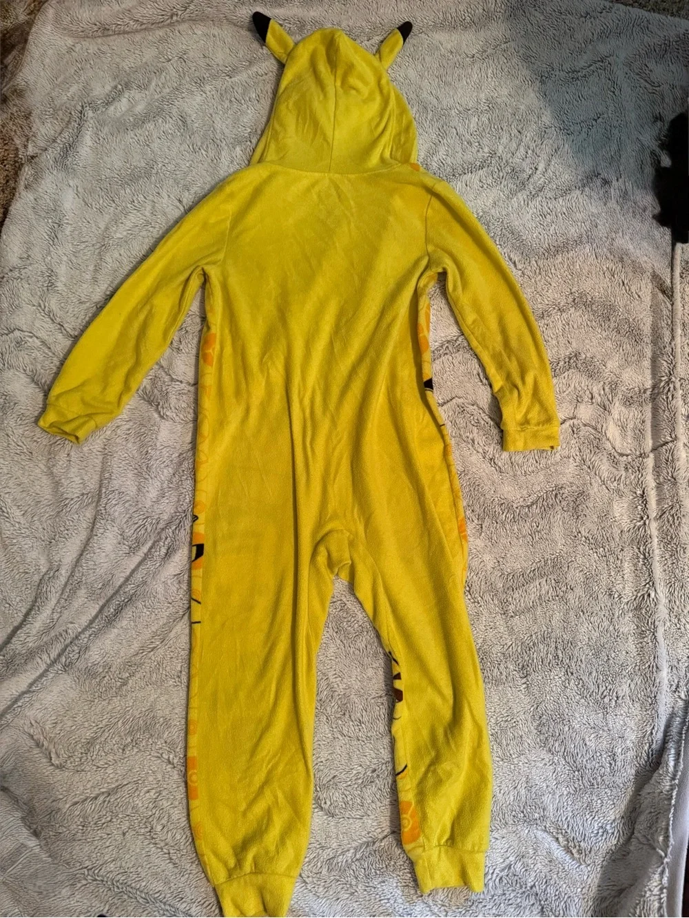 Pokémon/Pikachu print union suit onesie pajamas w/ hood size6/7
